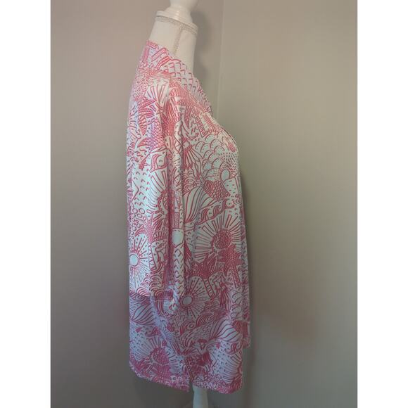 Yatta Golf tropical sporty red pink white polo 4xl shirt NWT - Picture 3 of 8